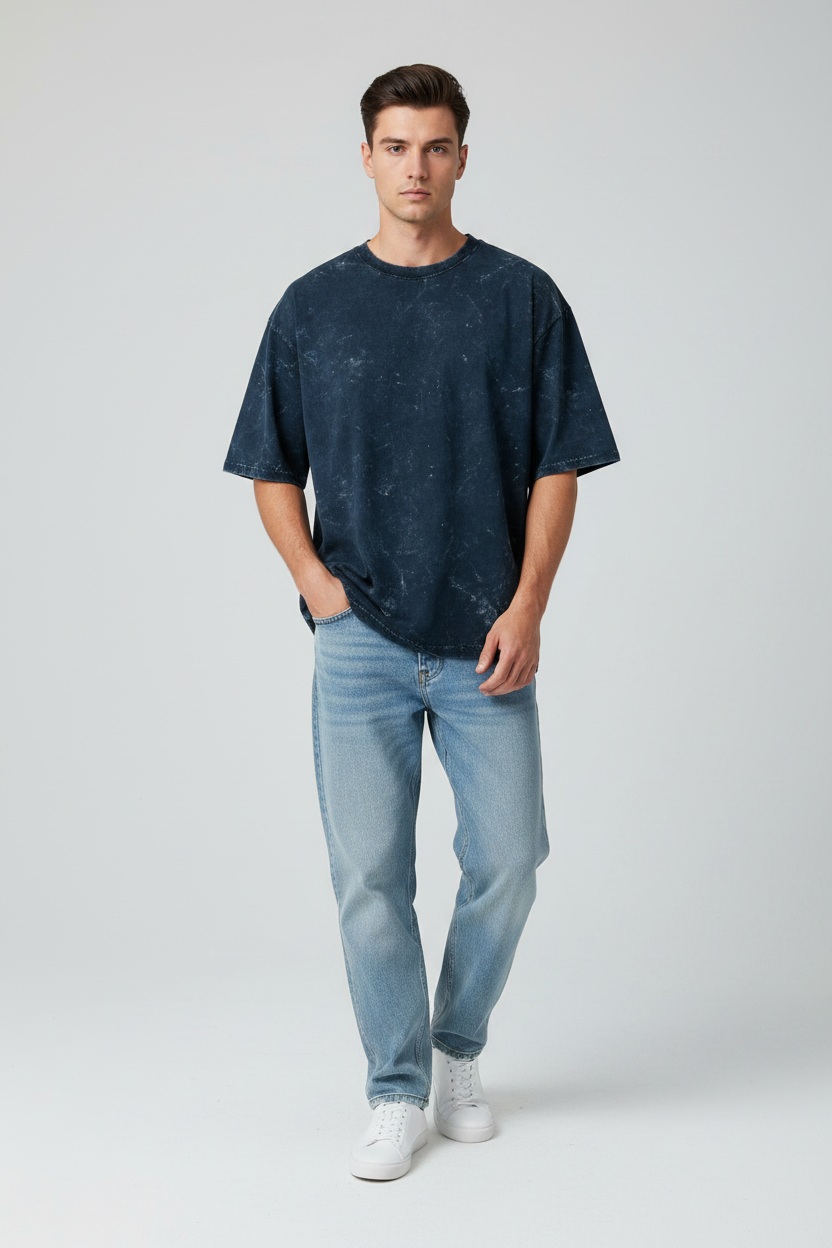 Unisex Acid Washed Oversized Tee